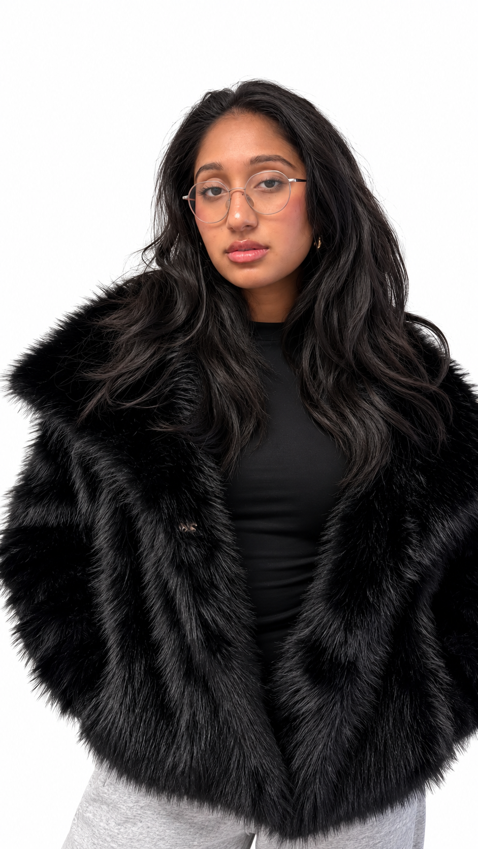 Veste Luxe en Fausse Fourrure Noire 🖤