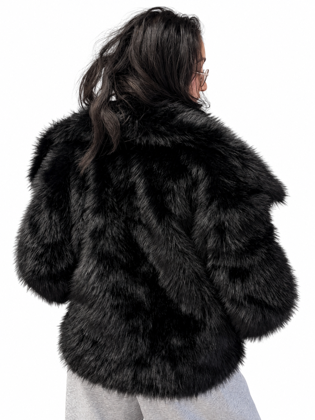 Veste Luxe en Fausse Fourrure Noire 🖤