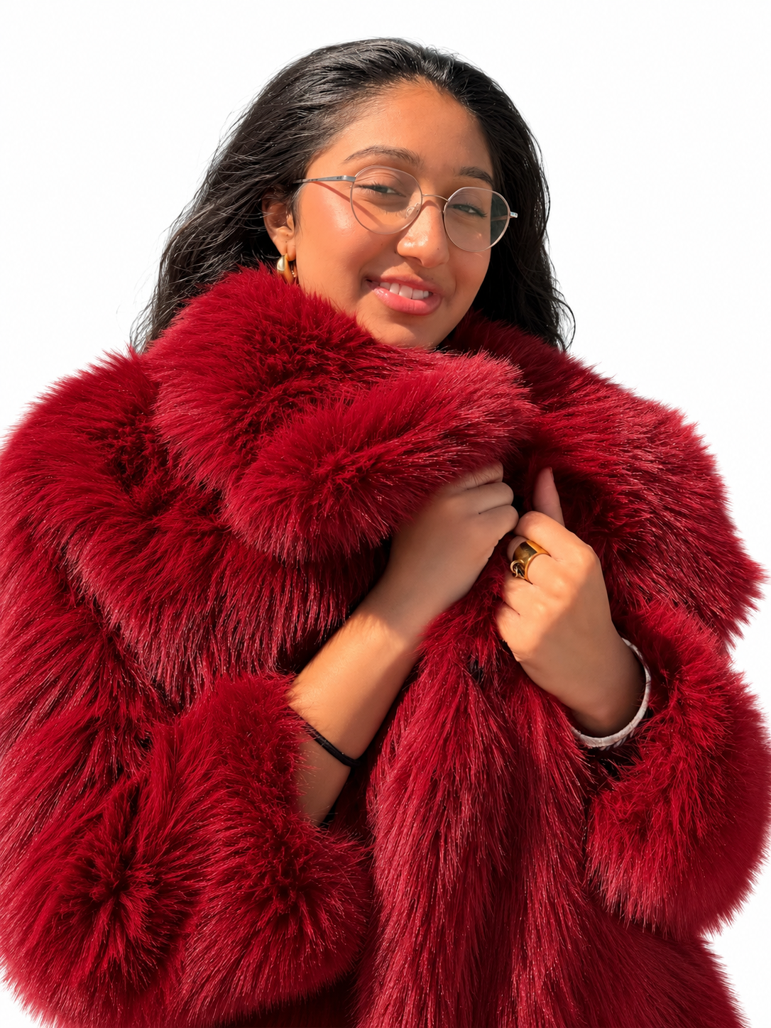 Veste en Fausse Fourrure Rouge – Luxe & Glam